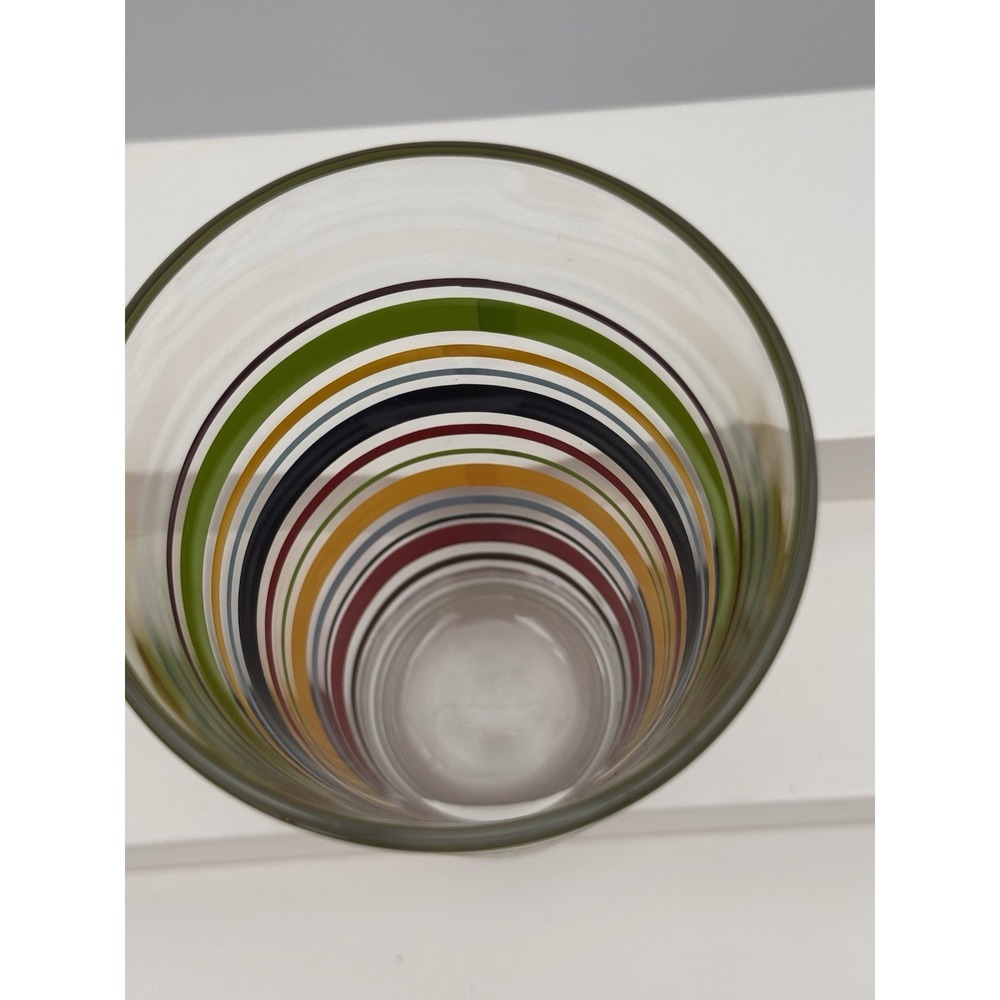 Libbey Fiestaware Tumblers Fiesta Stripes Mambo Drinking Glass 16oz Retired 4 Pc - Picture 10 of 12